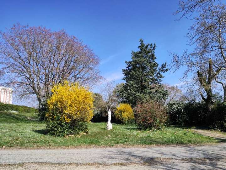 Notre Dame du Pech gardens with statue of Our Lady